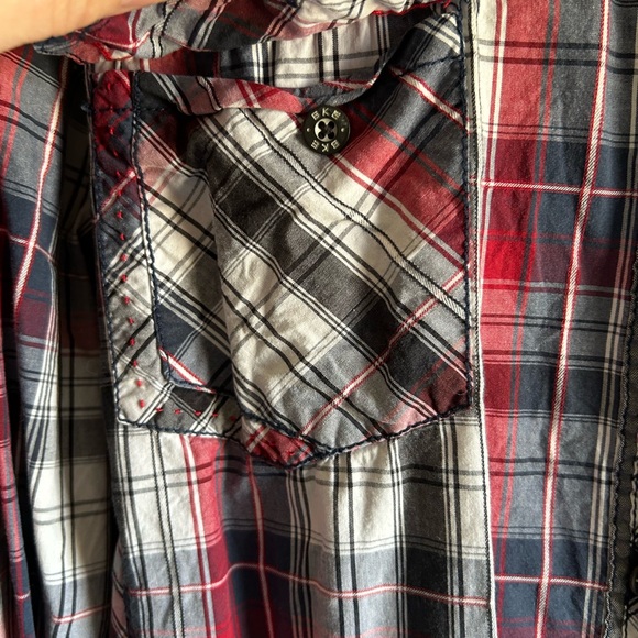 BKE Men's Multicolor Plaid Button Down Shirt - Picture 5 of 12
